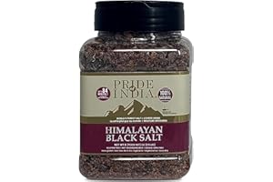 Pride Of India - Himalayan Black Rock Salt - Coarse Grind, (16 oz) - Kala Namak - Contains 84+ Minerals - Perfect for Cooking