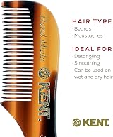 Kent A81T Beard Moustache Comb Fine Tooth 73mm Cellulose Acetate Pocket Grooming view 7