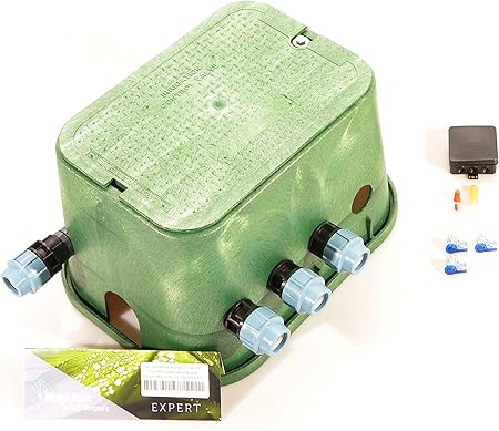 Ventilbox Expert 3er Hunter Pgv 101 Mmb Magnetventil 2 Zonen Mit 32 Mm Anschlussen 1 Fur Pe Rohr Bewasserung 24v Unterirdischer Ventilkasten Amazon De Garten