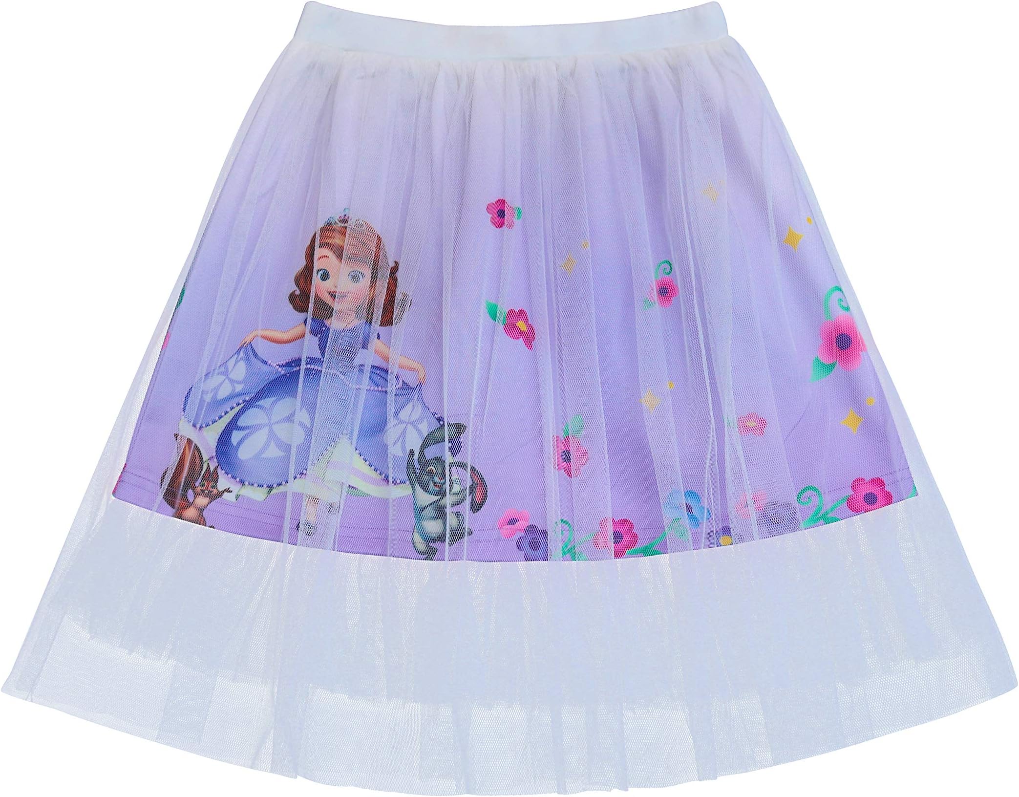 Girls Mesh Dresses Sofia The First Dress Vest Dress Sleeveless A-line Sundress 3-8Y Pink Blue Purple