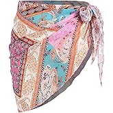 ZAFUL Boho Beach Cover Ups for Women Sarong Coverups Sheer Bikini Chiffon Wraps Skirts for Swimwear
