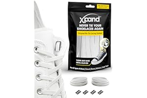 Xpand No Tie Elastic Shoelaces. 1 Size Fits All for Adults & Kids | Stretch Laces for Sneakers, Runners & High Tops Shoes