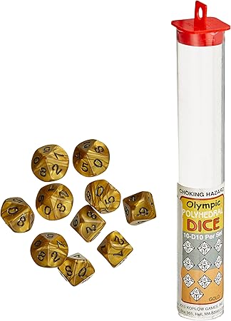 10D10 Dice Set, Olympic Gold