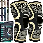 Modvel Compression Knee Brace for Women & Men, 2-Pack Knee Brace for Running Knee Pain, Knee Support Compression Sleeve, Workout Sports Knee Braces for Meniscus Tear, ACL & Arthritis Pain Relief
