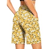 Blouty Women's 9" Bermuda Long Shorts with Pockets High Waisted Knee Length Shorts for Women Workout Athletic Casual
