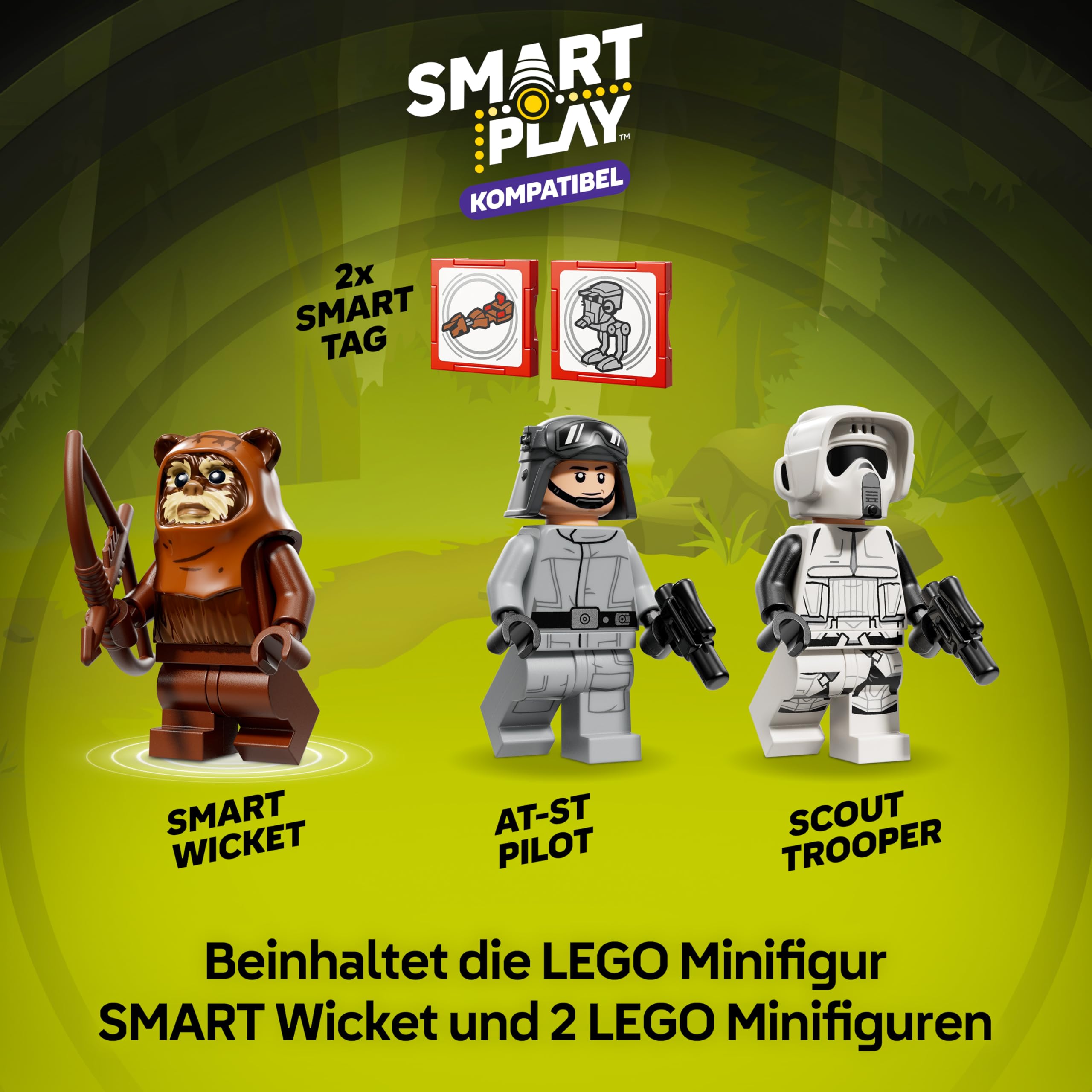 LEGO Star Wars 75424 SMART Play: AT-ST Angriff auf Endor - Kompatibles Interaktives Spielzeug inkl. 2 SMART Tags und Wicket Minifigur - Geschenk für Jungen und Mädchen ab 8 Jahren und Erwachsene Fans 4