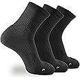 Tactia Compression Running Socks Men – Cushion Padded Anti-Blister, Moisture Wicking Cooling, Athletic Socks Crew, 3 Pairs