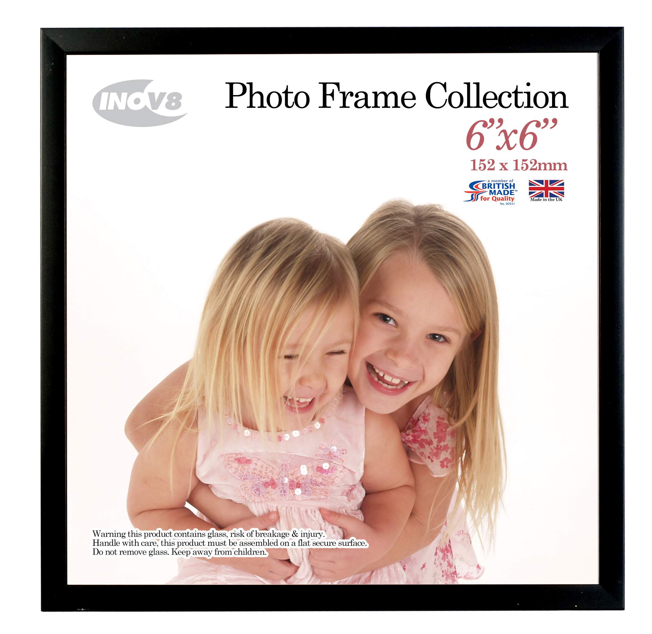 Inov8 PFVS-SABK-66 British Made Traditional Picture/Photo Frame, 6x6-inch, Satin Black — image 1