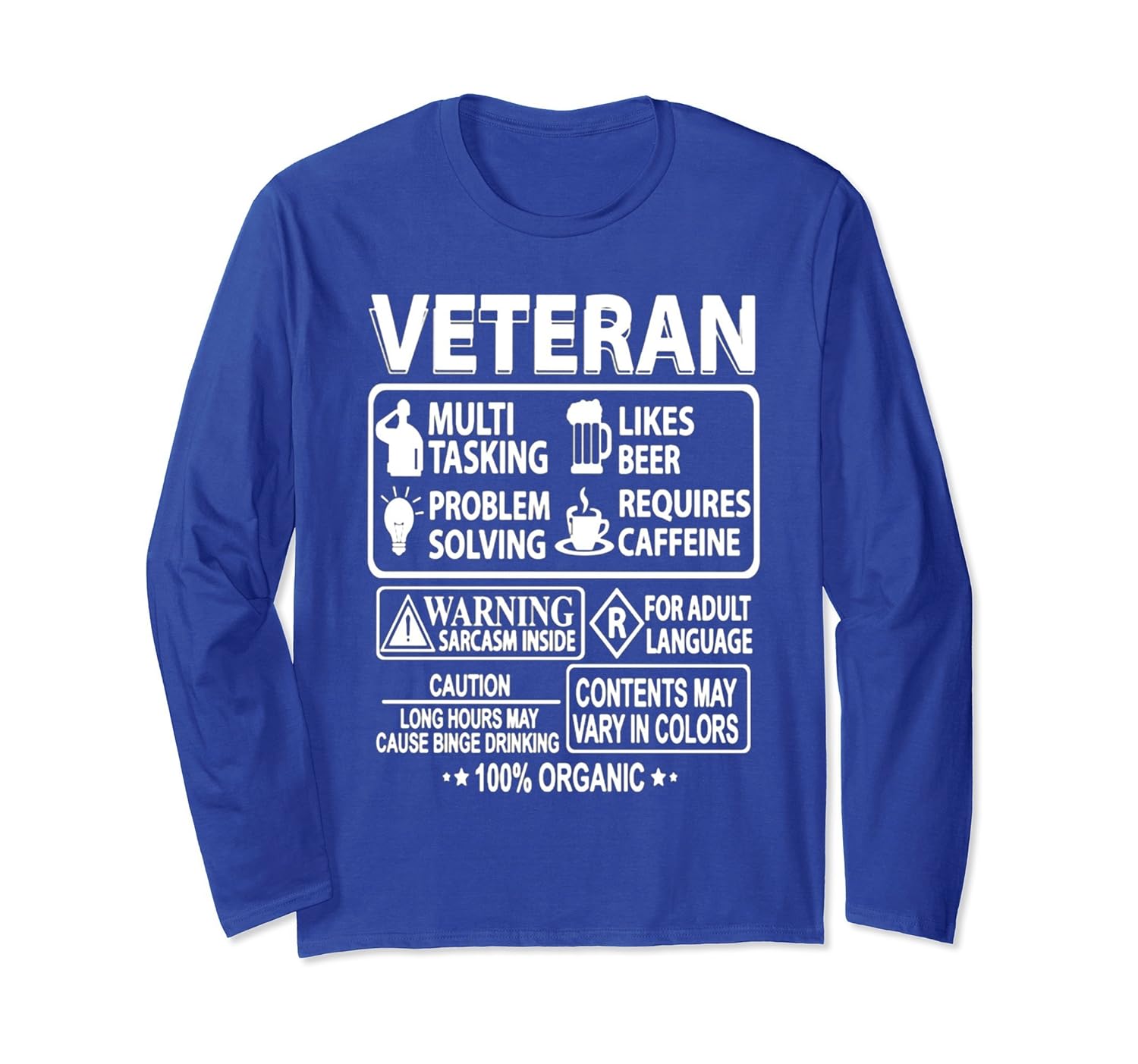 Veteran 100% Organic Long Sleeve T Shirt-anz