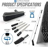 TDBS Rubber Broom Long Handle with Rubber Bristles 120cm Squeegee Clean view 7