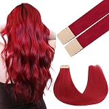 GOO GOO Tape In Hair Extensions 14inch Red 10pcs 25g Remy Human Hair