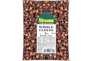 Nirwana Asian Indian spice CLOVES Whole | Laung | Clavo | Premium Quality for Cooking, Baking, Tea, Beverages, Pomander Balls, Hand Selected Cloves, Spice ~ All Natural | Vegan | Ideal for Spices and Seasoning Pouch by Nirwana (16oz)