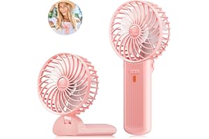 JZCreater Mini Handheld Fan,Portable Hand Held Fan, 15H Cooling Fan, Quiet 4 Speed, USB Rechargeable Battery Operated Desk Fan, Small Folding Electric Fan for Travel Outdoor Home Office Makeup, PINK