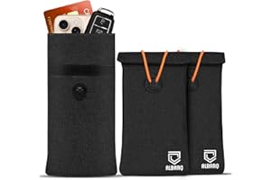 ALBARQ 2 Pack Premium EMF Blocker Case For Cell Phone Size 8inx4in Fits All Smartphones Anti Shield Sleeve Pouch Cover Fabric Faraday Bags For Phones SmartDot 5G RF Car Key Signal Data Blocking Black Color