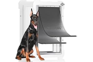 MIAOTONG Extra Large Dog Door,Upgraded Sealing Dog Door for Wall, Double Flap Doggy Door,Steel Frame and Telescoping Tunnel Dog Doors and Cat Doors(Pets Up to 220 Lb) -Extra Large