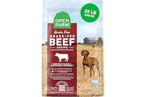 Open Farm, Grain-Free Dry Dog Food, Complete & Balanced Kibble, Sustainably & Ethically Sourced Ingredients, Non-GMO Veggies & Superfoods to Support Overall Health, Grass-Fed Beef Recipe, 22lb Bag