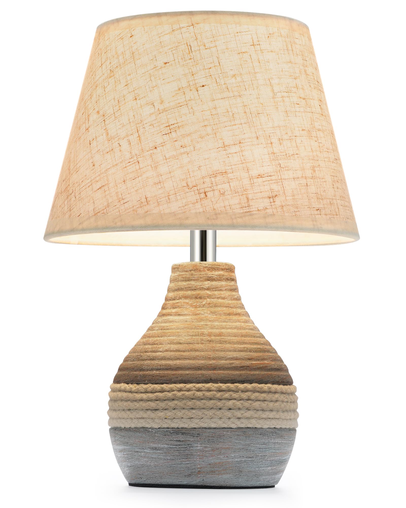 Photo 1 of INTELIVE 10" H Small Rechargeable Cordless Ceramic Table Lamp with Remote, RGB & Warm White Light, Timer & Dimmer, Battery Table Lamp with Linen Shade for Patio, Bedroom, Living Room, Dining Table