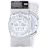 SimCoach Mechanical E6B Flight Computer for Pilots | Double-Sided Aviation Slide Rule, Wind and Calculator Sides, Storage Pouch, Digital Guide for Student Pilot Ground School