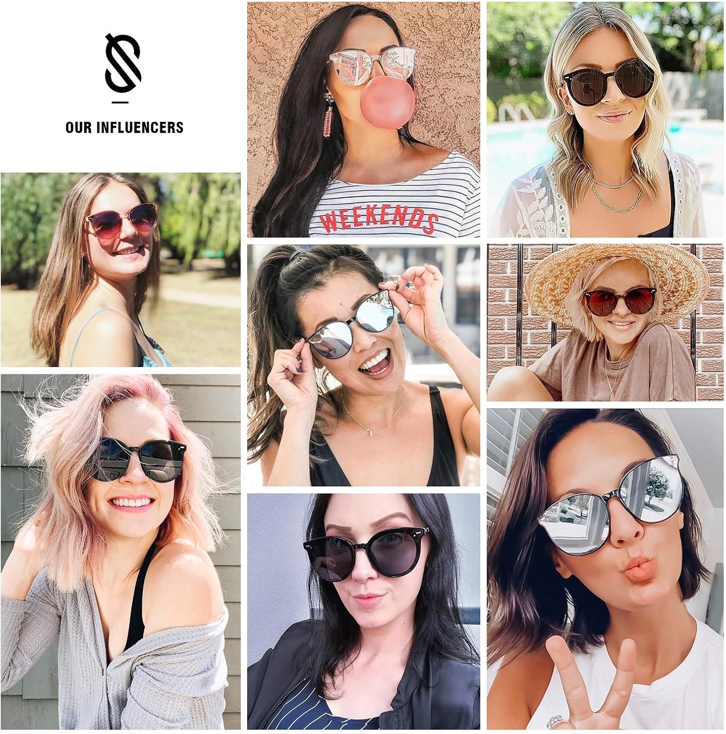 SOJOS Classic Round Retro Plastic Frame Vintage Large Sunglasses BLOSSOM SJ2067 with Black Frame/Grey Lens: Clothing