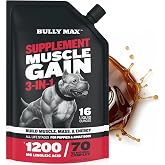 Bully Max 3-in-1 Liquid Dog Muscle Builder Supplement, All Breeds, 16 oz | 1200 mg linoleic acid, 70 mg botanical complex. Supports muscle, mass, energy, recovery, immune, skin and coat health