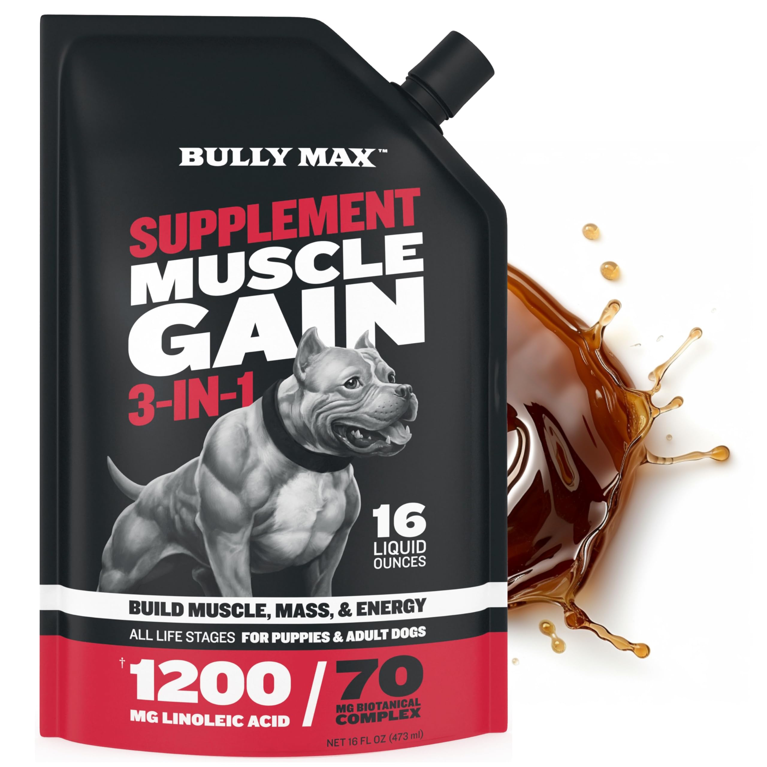 Dog Food Bully Max Dog Muscle Supplement Bully Max 3-in-1 Liquid