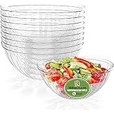 R-kay 6 Pack Extra Large Serving Bowl - 150 Ounce Plastic Serving Bowls For Entertaining - Clear Plastic Bowls For Salads And Snacks - Disposable bowls For All Occasions