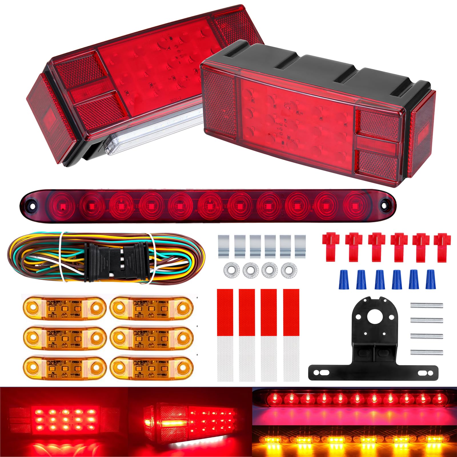 Photo 1 of LIMICAR Boat Trailer Lights, Trailer Lights LED Kit, Boat Trailer Lights LED Submersible Kit, Waterproof Boat Trailer Light Kit with 29FT Trailer Wiring Harness
