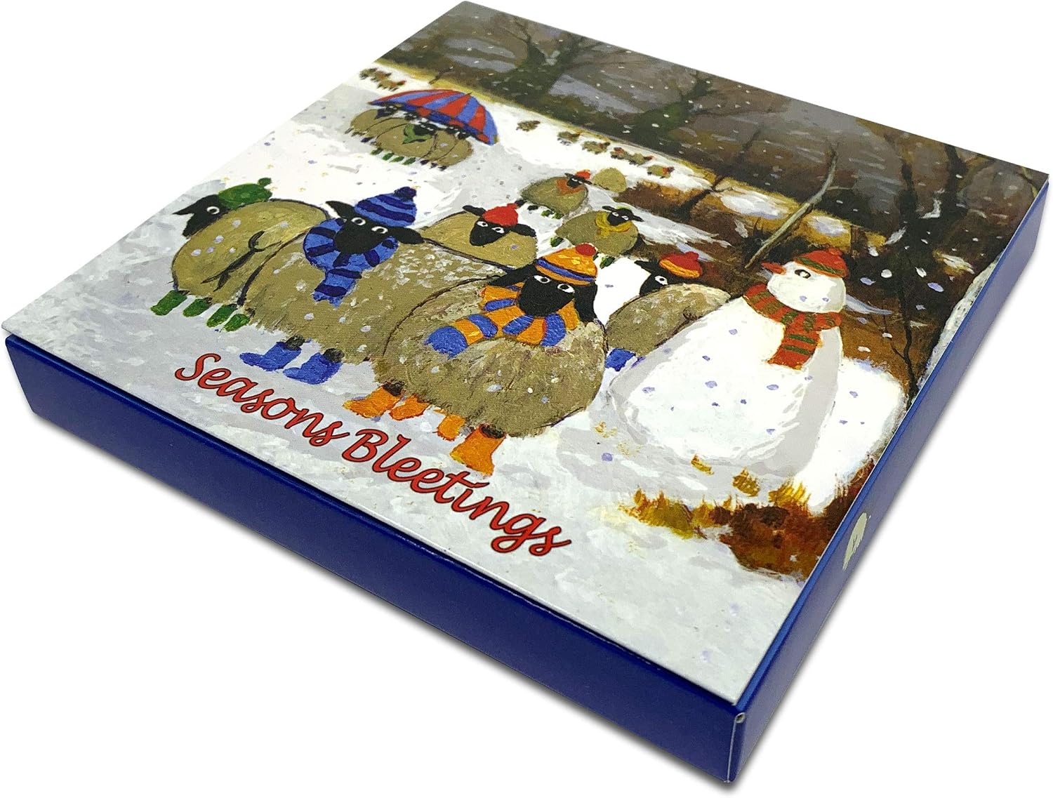 Christmas Card Pack by Irish Artist Thomas Joseph - Greeting Notelets - Set 1, blue|brown, 120mm x 120mm - Image 3
