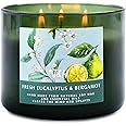 Eucalyptus Bergamot Candle - Aromatherapy Stress Relief Candles - Large 3 Wick Candle - Refreshing Scented Candles for Home Relaxation 15.8 oz - Decorative Soy Candles Long Lasting
