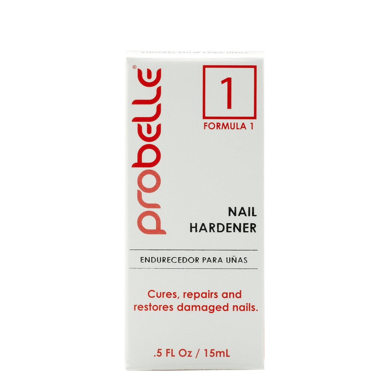 Probelle Nail Hardener Formula 1 - Grows and Restores thin, cracking, and peeling nails .5 fl oz/ 15 mL : Beauty