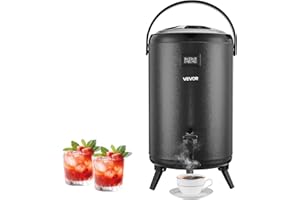 VEVOR Insulated Beverage Dispenser, 3.2 Gal/12L Stainless Steel Thermal Drink Server with Spigot & Temp Display, Suitable for
