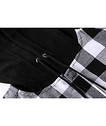 ZITY Men's Flannel Hoodie Shirts Casual Button Down