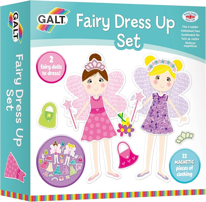 Galt Fairy Dress Up Kids Craft Set with 2 Magnetic Dolls 22 Pieces