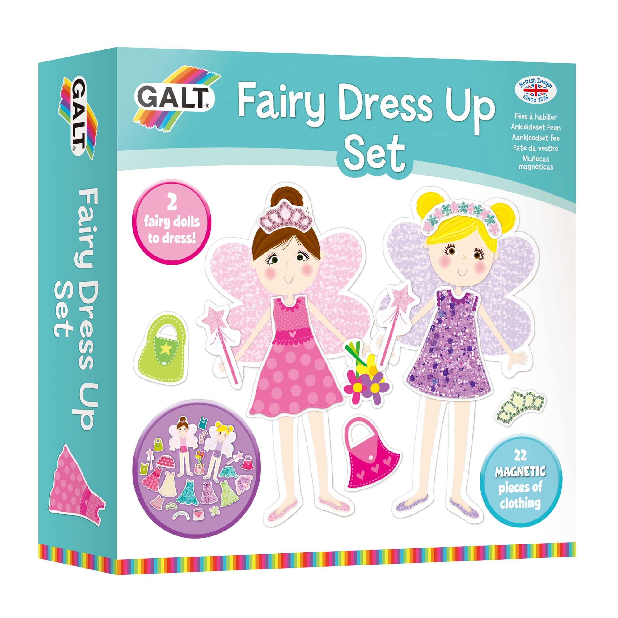 Galt Fairy Dress Up Set, Kids Craft Kit - Magnetic Fancy Dress Childrens Activity Game - Style your way with Clothes & Accessories - Fun Fashion & Creativity Games for Girls & Boys Ages 3 Years Plus