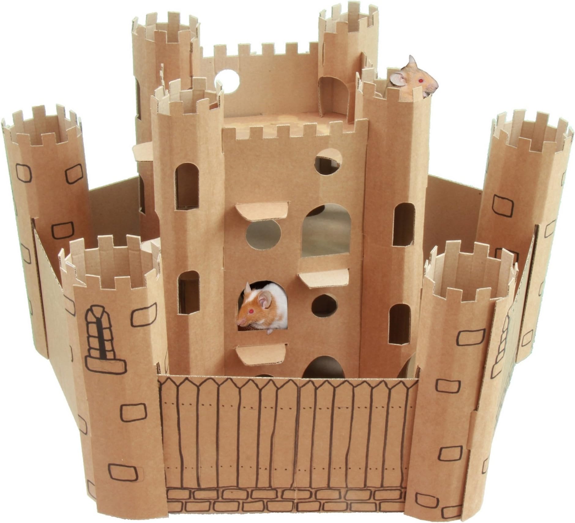 Envirosmart Smartkitz Cardboard Pet Castle And Bailey (One Size) (Brown)