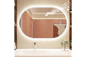 STARLEAD 24"x36" LED-Bathroom-Mirror-with-Lights, Wall-Mounted with Bluetooth Speaker, Anti-Fog, 3 Color Temperature, Dimmable Brightness, IP65 Waterproof, Tempered Glass, Frontlit & Backlit, Oval
