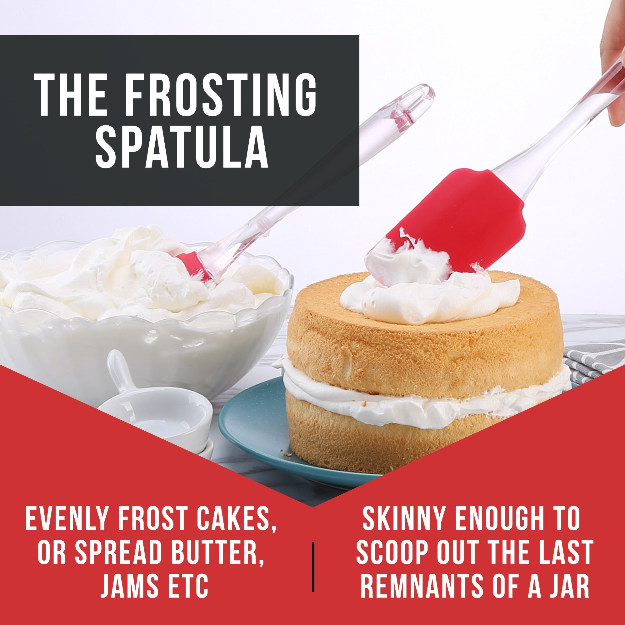 Latest 3-Piece Spatula Set - Multipurpose Silicone, Heat-Resistant, Nonstick, Flexible Spatulas for Icing, Basting, Frosting, Scraping Your Mixing Bowl