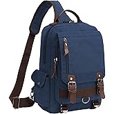 BASICPOWER Laptop Sling Bag for Men Women, Sling Backpack Crossbody Bag Fits 14 inch Computer with USB Port Anti-theft