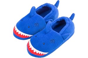 BROMZ Kids Slippers Cute Animal Cartoon Shoes Boys Girls Slip-on House Slippers with Memory Foam Plush Warm Winter Home Slippers