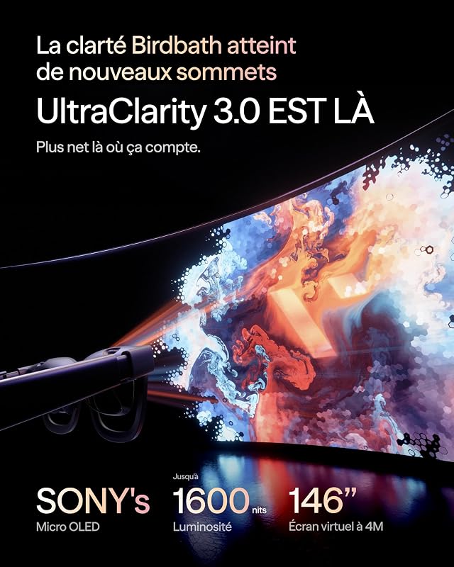 Pro 2 Lunettes XR/AR – UltraClarity 3.0 120 Hz, 1600 nits, 50° FOV — photo 3 sur 8