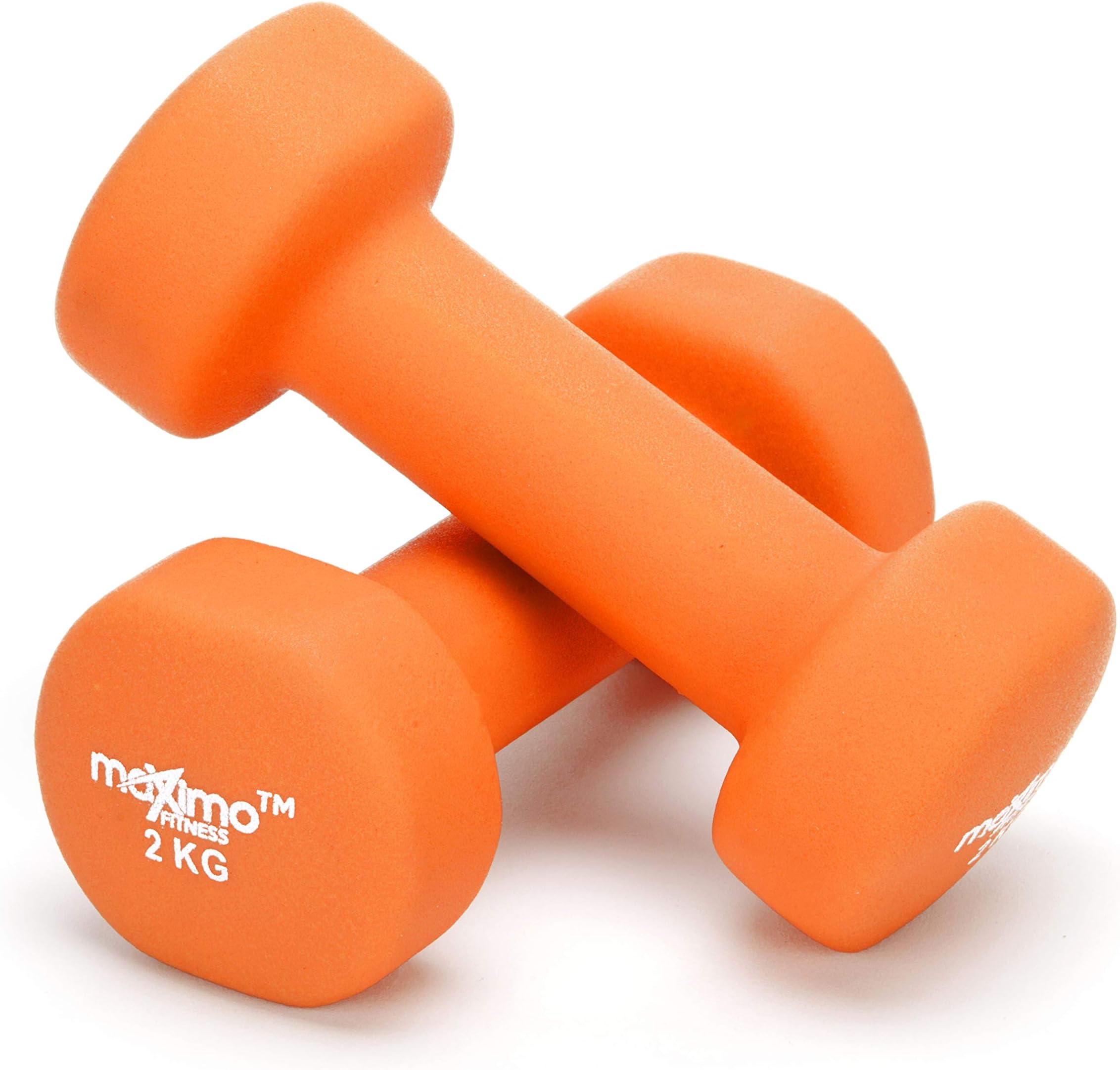 Maximo Fitness Neoprene Dumbbell Weights (Pair) - 0.5kg, 1kg, 2kg, 3kg, 4kg, 5kg - Perfect Hand Weights for Strength Building, Muscle Toning, Home Gym and Rehabilitation - Ideal for Men and Women.