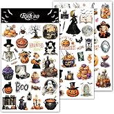 CATaireen Rub on Transfers for Crafts Vintage Scrapbooking Stickers Small Decals Adults Journaling DIY Supplies Use for Fabric Paper Wood Stone Canvas Acrylic Cloth (Halloween)