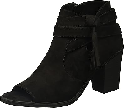open toe booties block heel