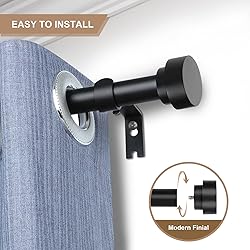 Black Curtain Rods for Windows 48 to 84