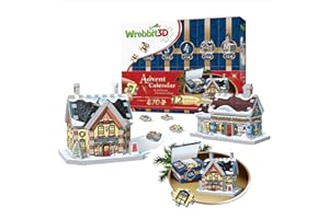 Wrebbit3D Advent Calendar 3D Puzzle | Discover and Build Charming Houses for an Everlasting Holiday Display | 12 Individually