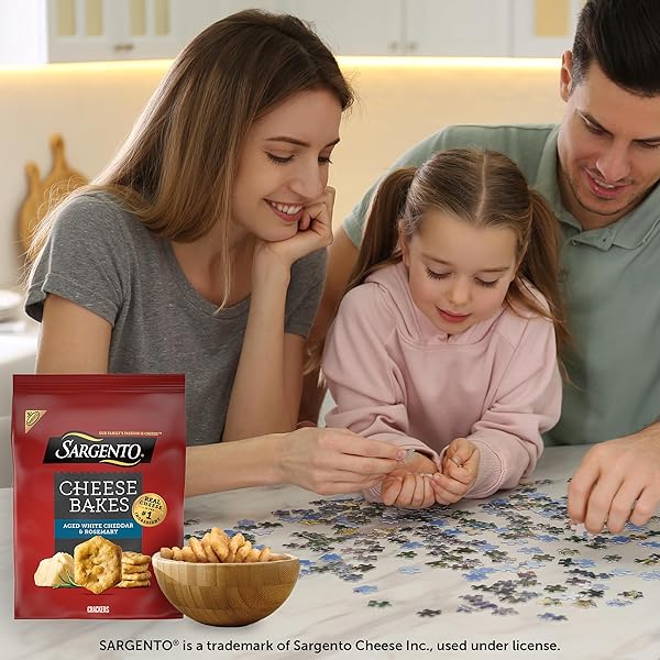 SARGENTO® CHEESE BAKES AGED WHITE CHEDDAR AND ROSEMARY CRACKERS, CHEESE CRACKERS, LUNCH SNACKS, 4.5 OZ