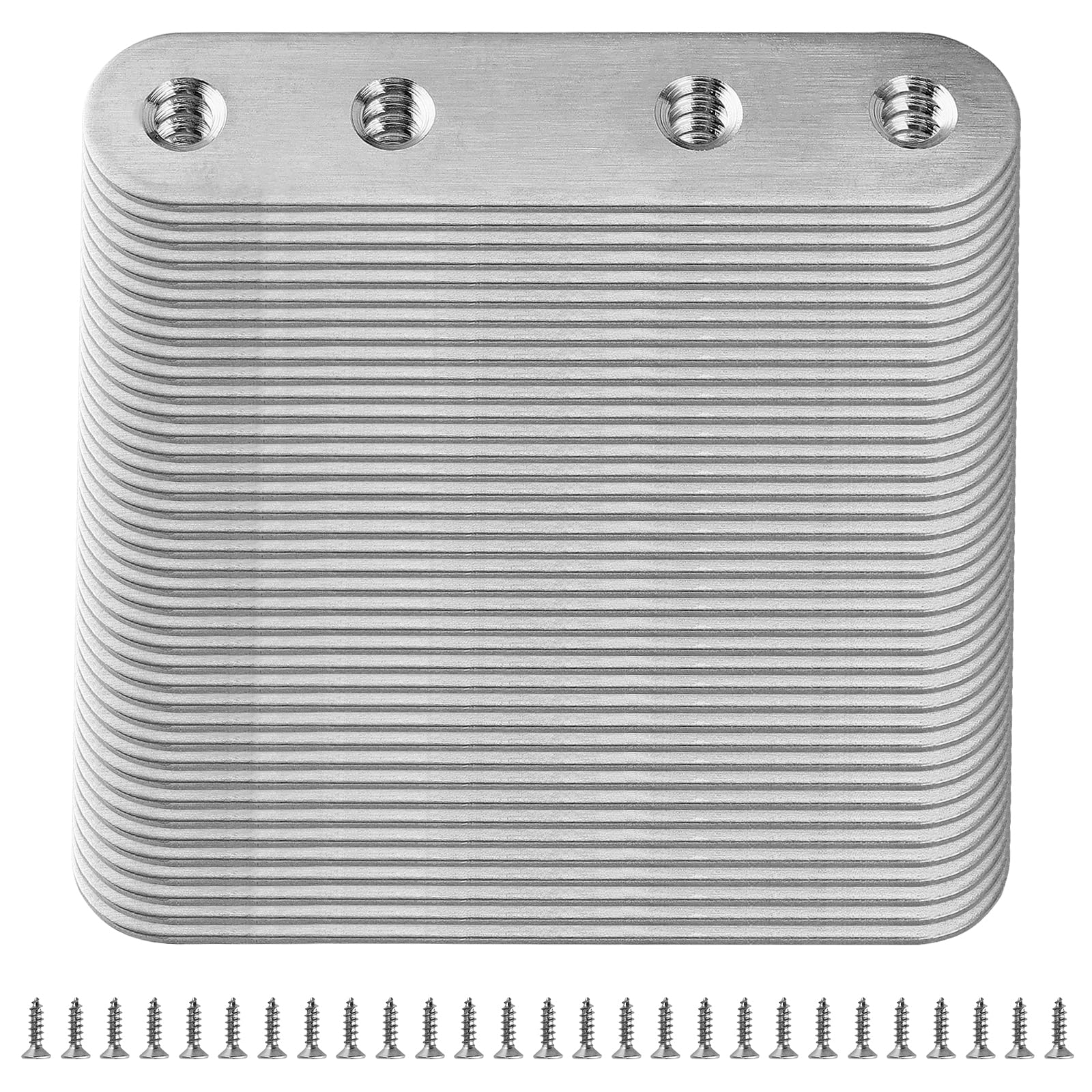 ZOENHOU Pack of 40 80 x 17 mm Flat Connectors Stainless Steel Flat Connector Galvanised Perforated Plates Wood Connector Metal Connector Metal Perforated Plate with 160 Screws for Wood Furniture