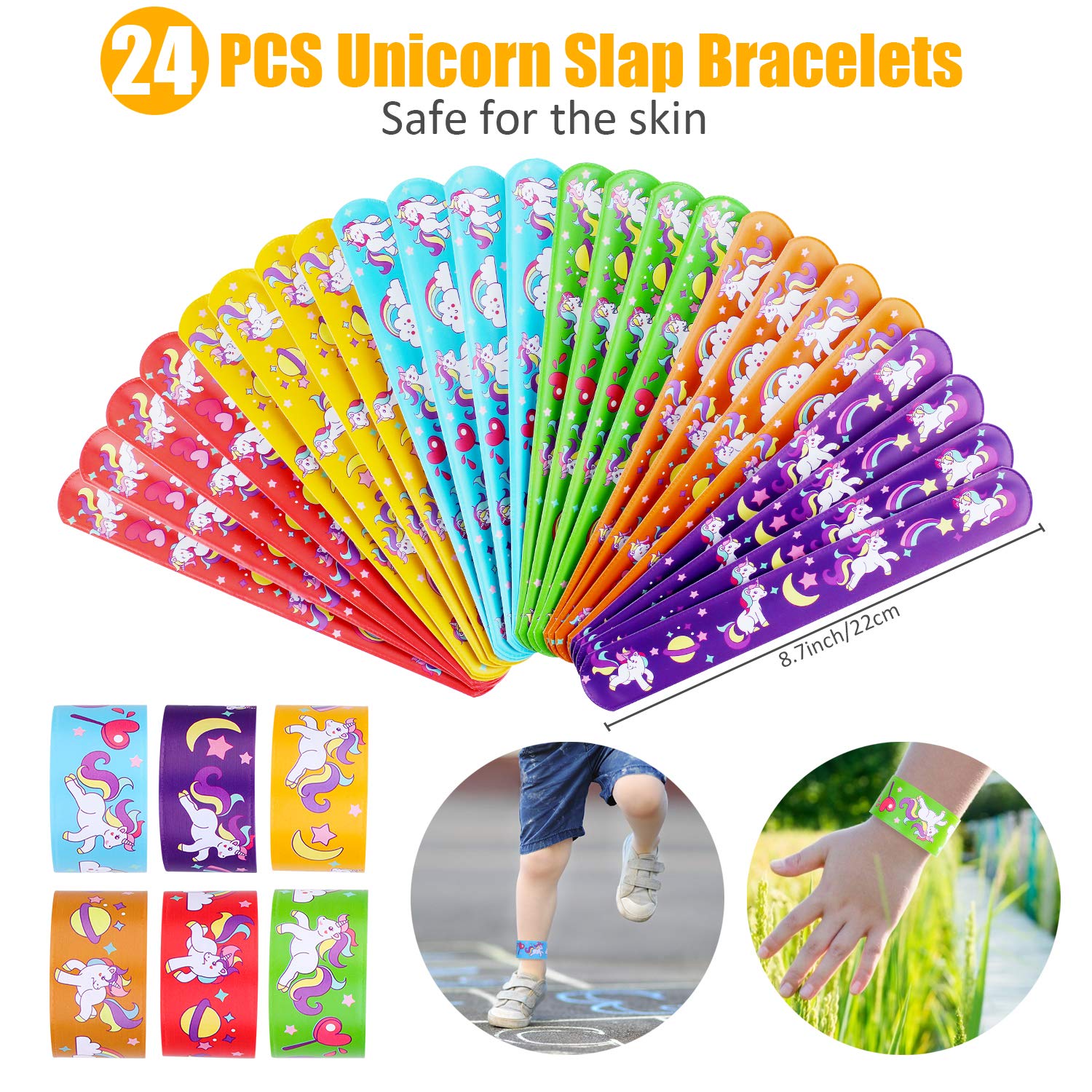 Unicorn Party Favors Supplies, Aywewii 72 Pcs Unicorn Party Favors for Kids Boys Girls, Unicorn Keychains, Unicorn Slap Bracelets, Unicorn Rings,Unicorn Stampers,Unicorn Birthday Party Supplies
