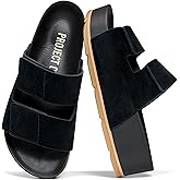 Project Cloud 100% Genuine Leather Platform Sandals Women Footwear-Beach Essentials Summer Wedges with Plush and Soft Insole-Non Slip & Lightweight Wedge Sandals For Women 2026