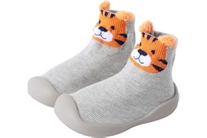 XQ&XG Baby Non Slip Sock Shoes Toddler First Walker Shoes Baby Boys Girls Floor Shoes Indoor Outdoor Non Slip Soft Rubber Sole Breathable Slippers Unisex Cartoon Slip On Sneakers